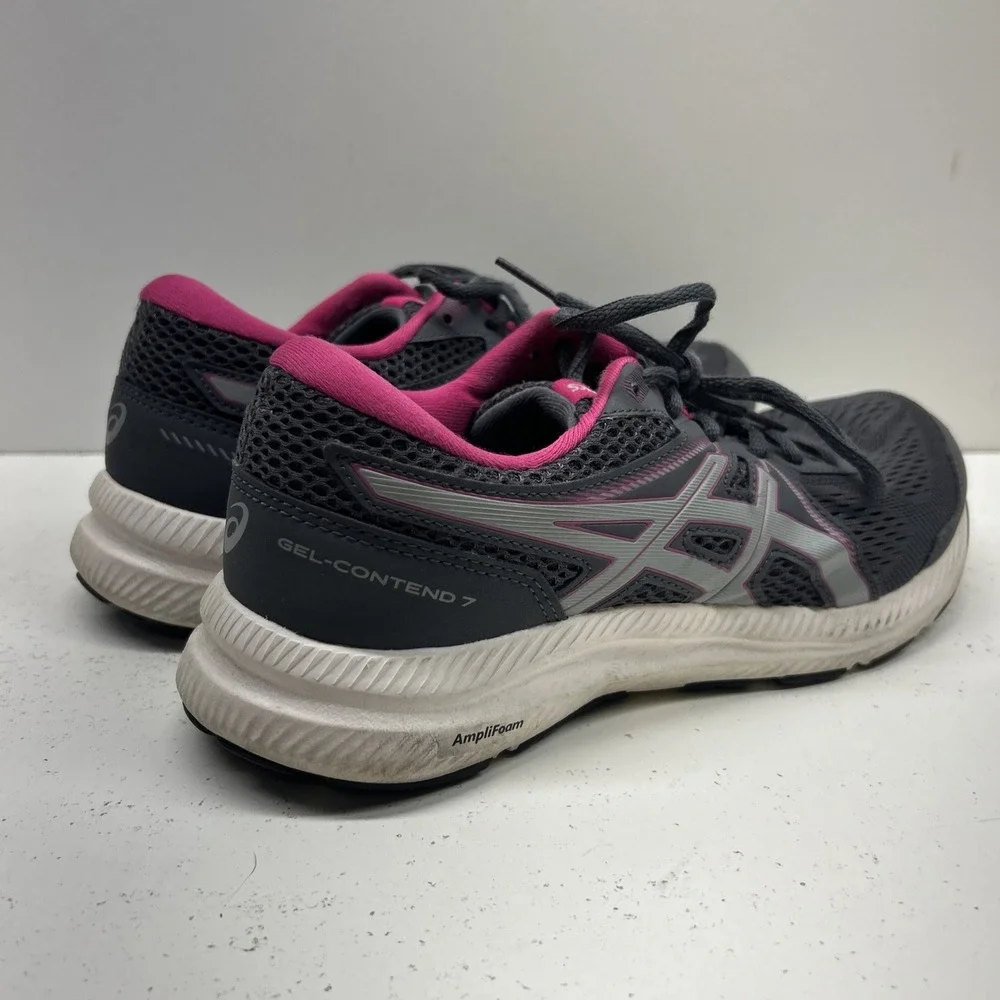 ASICS GEL-Contend 7 Women's Running Shoes Sz 8.5 Gray Pink 1012A911 Athletic